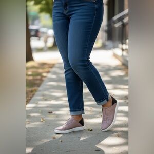 MJUS Lily Supreme Pink Slip-On Sneakers with Stud Accents